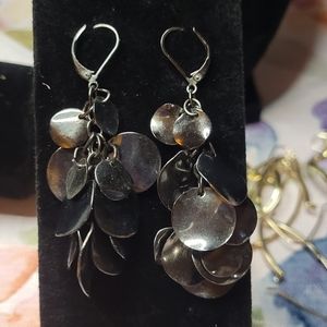 Gunmetal chandelier Leaver back earrings